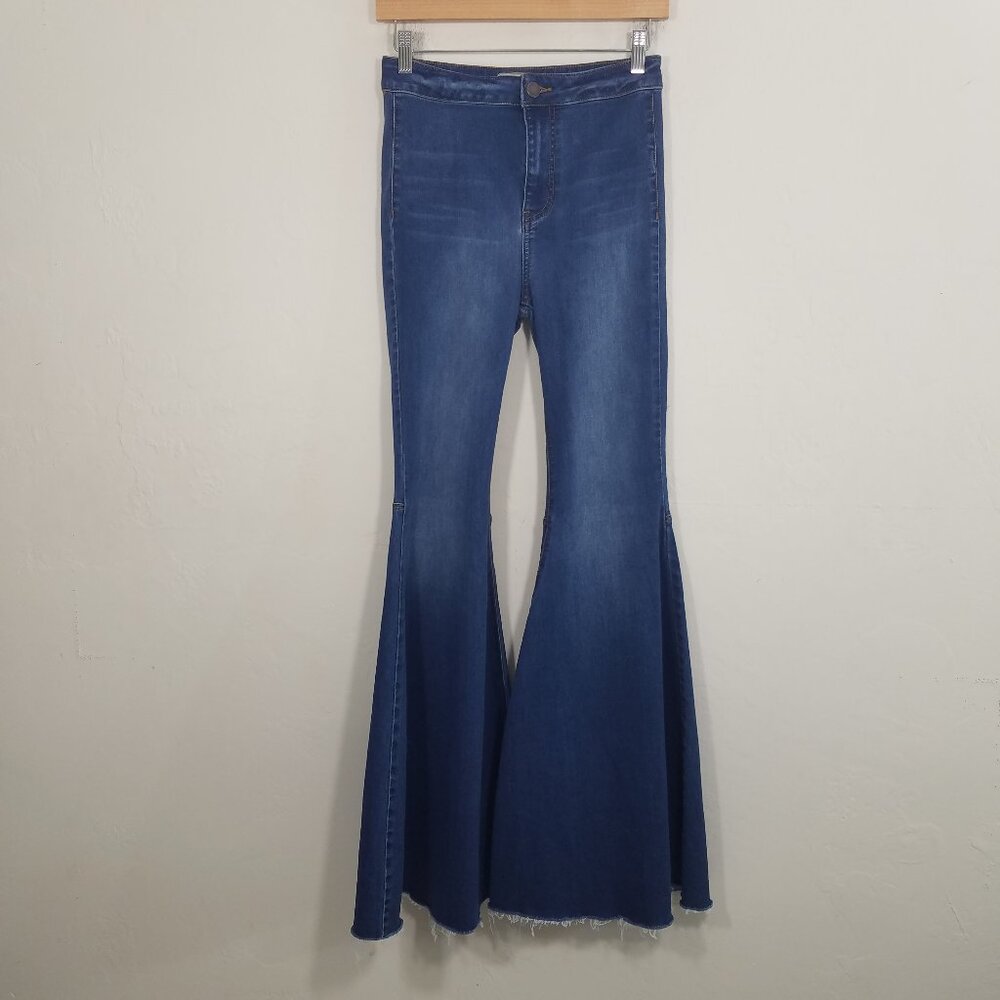 Free People Flare Stretch Jeans Blue Size 26